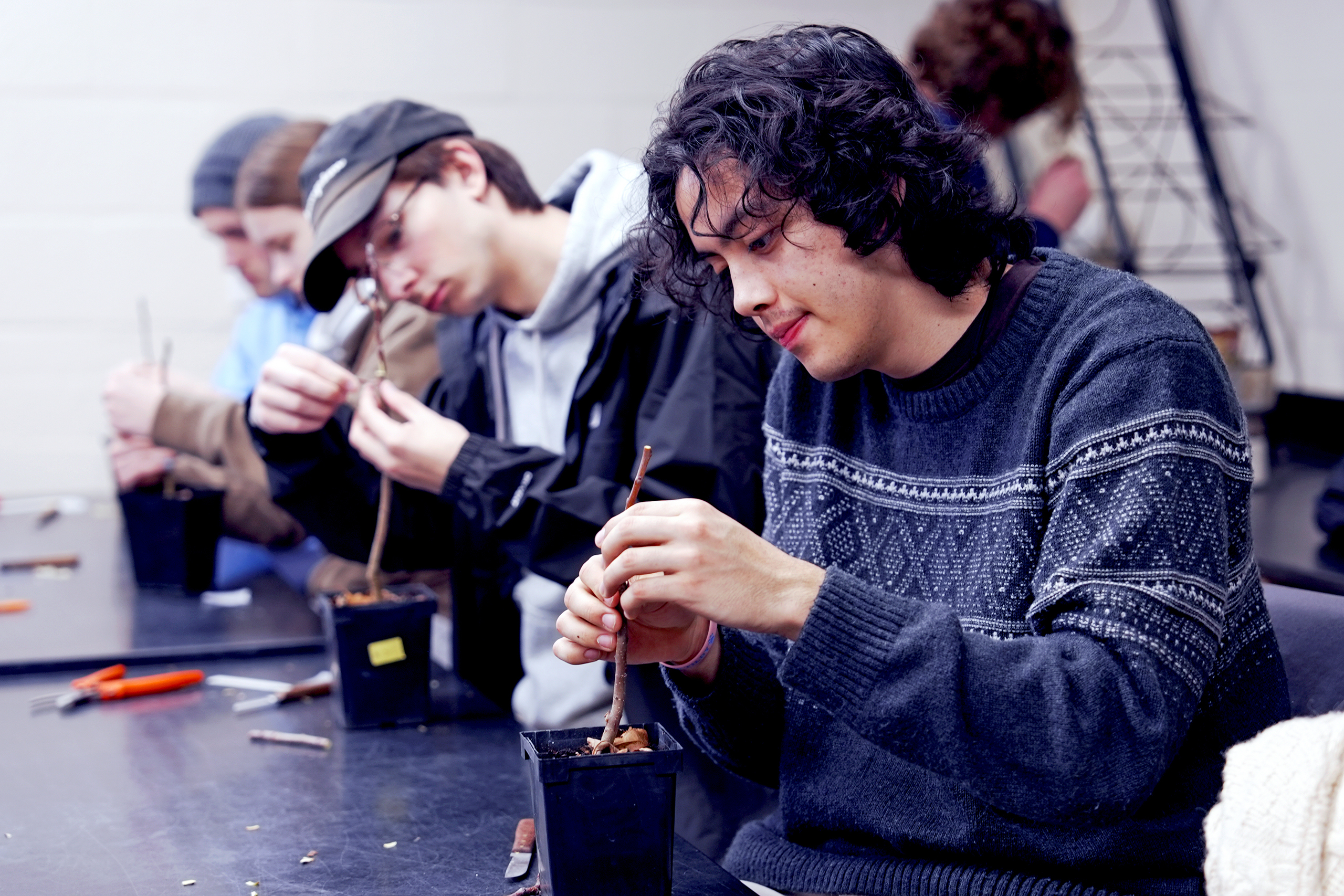 Students in Plant Propagation class