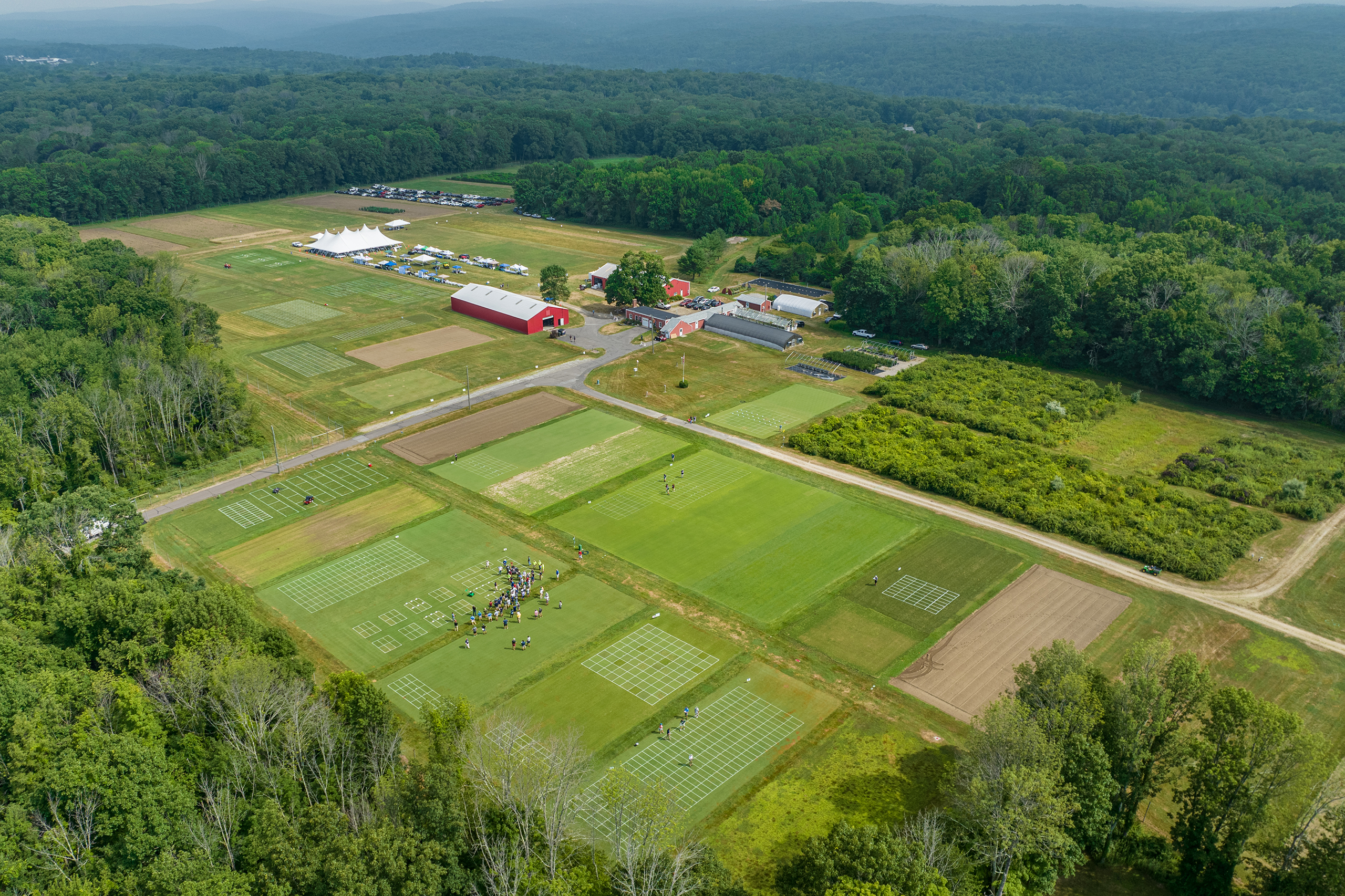 aerial view of the research farm
