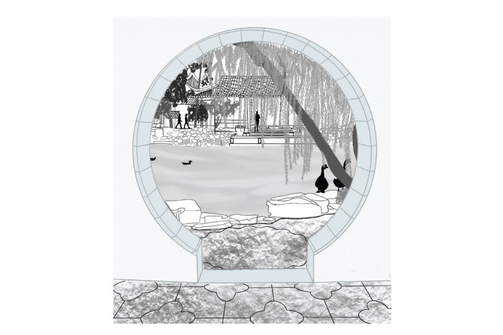 Illustration of the Moon gate